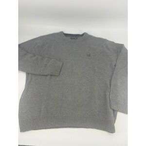 Chaps Men's‎ Gray Crewneck Sweater Embroidered Logo Size XL Casual Pullover
